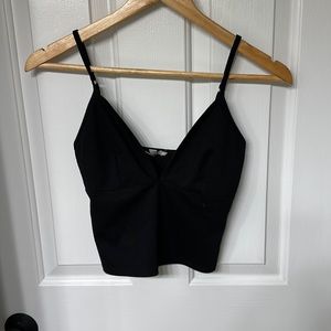 Black crop tank top